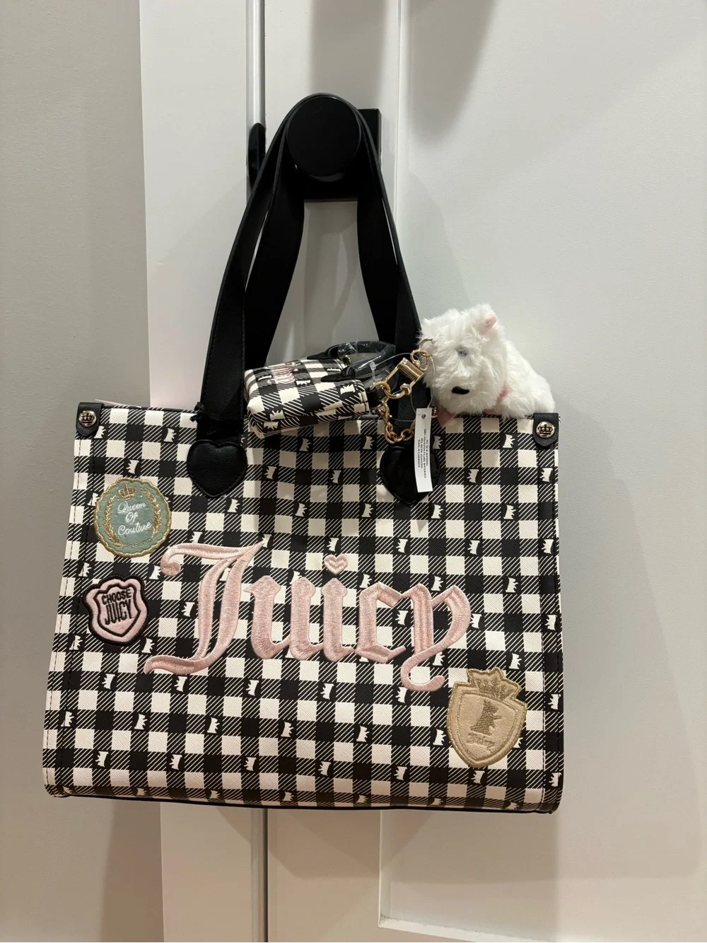 Juicy Couture Study in Style Black & White Scottie Tote